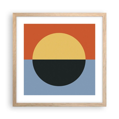 Poster in light oak frame - Composition of Warm and Cool - 40x40 cm