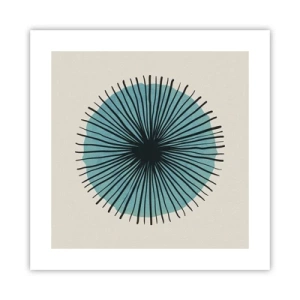 Poster - Rays on Blue - 40x40 cm