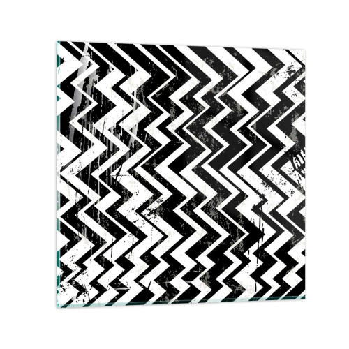 Glass picture - Zig-White Zag-Black - 70x70 cm