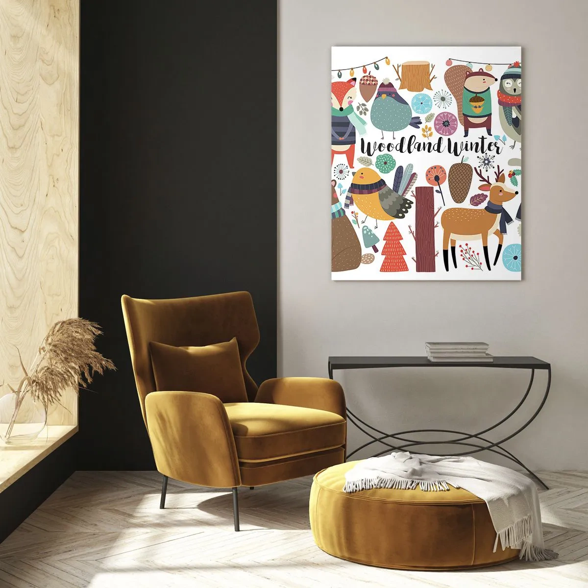 Glass picture - Woodland Winter - 50x70 cm
