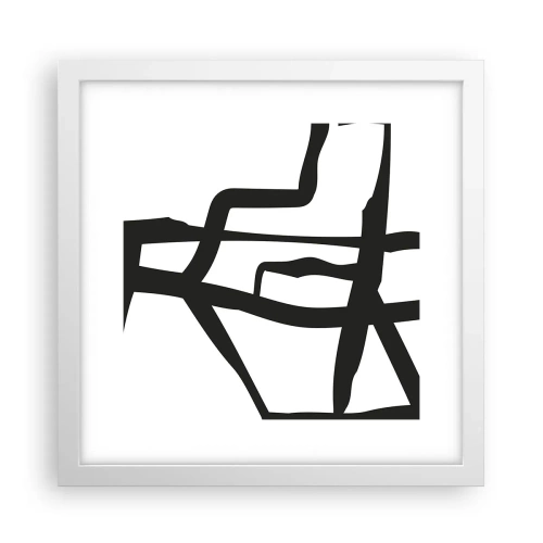 Poster in white frmae - Black and White Construction - 30x30 cm