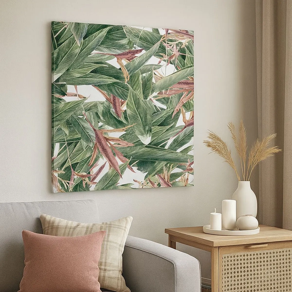 Canvas picture - Emerald and Lilac Thicket - 30x30 cm