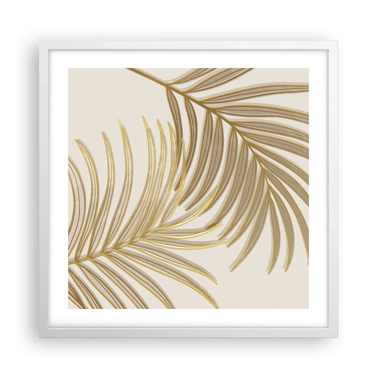 Poster in white frmae - Golden Palm! - 50x50 cm