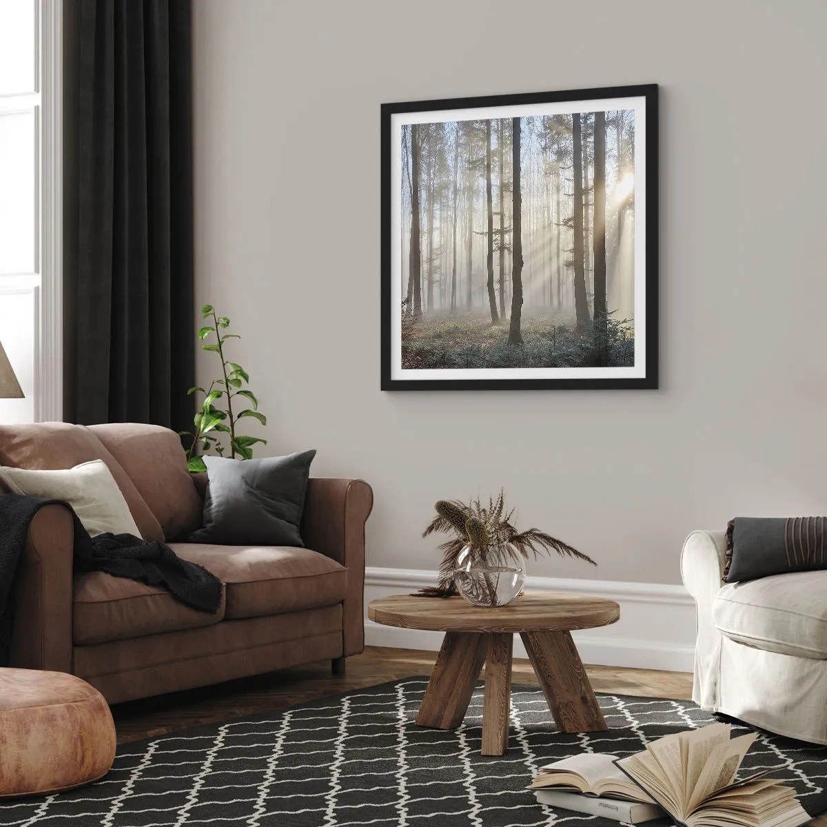 Poster in black frame - Fog Has Woken up Too - 30x30 cm