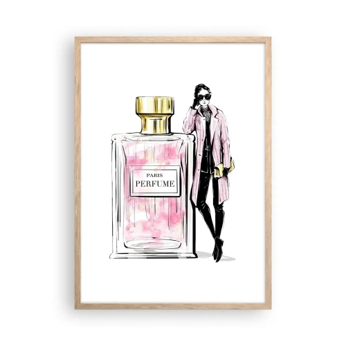 Poster in light oak frame - Parisian Sensuality - 50x70 cm