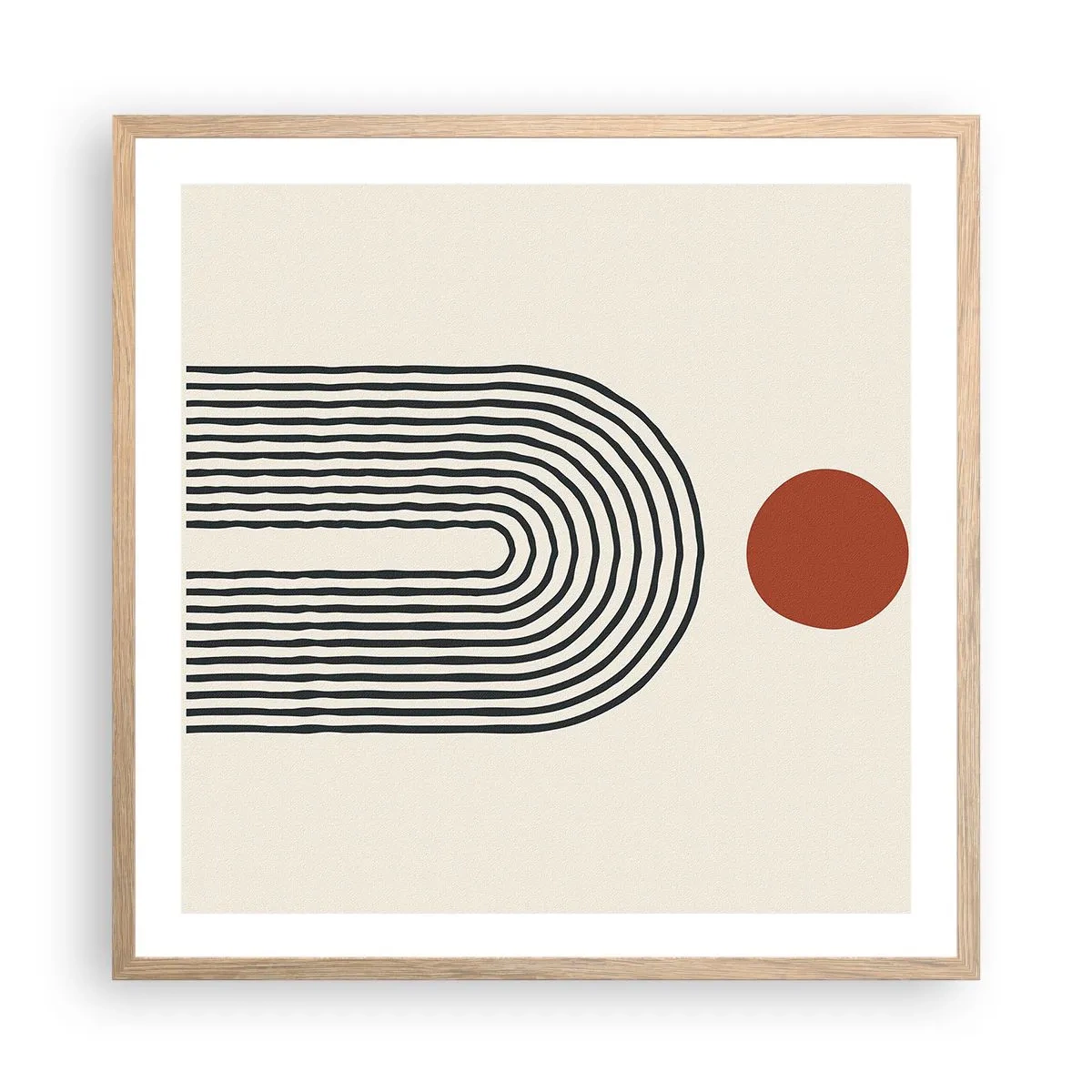 Poster in light oak frame - Magnetism of Shapes and Colours - 60x60 cm
