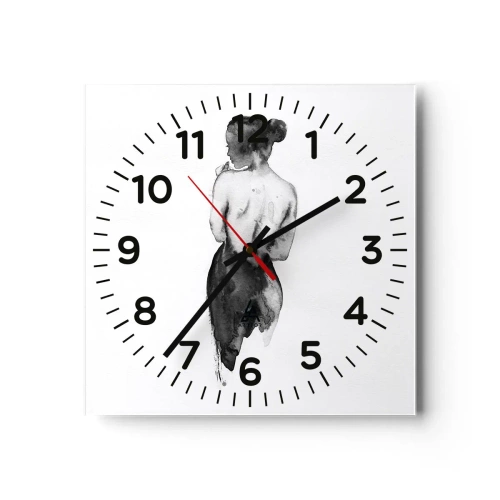 Wall clock - Clock on glass - By Her Side the World Disappears - 40x40 cm