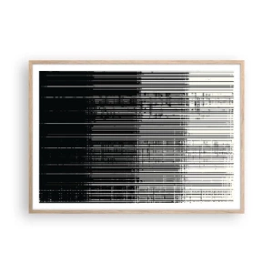 Poster in light oak frame - Waves and Vibrations - 100x70 cm