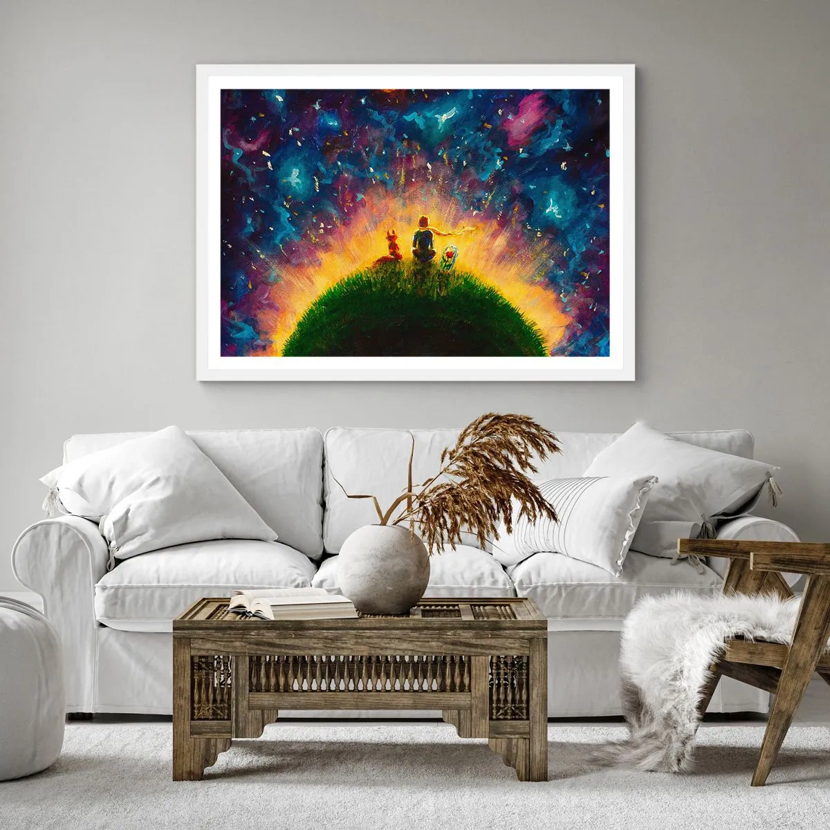 Poster in white frmae - Love and Friendship - Whole World - 40x40 cm