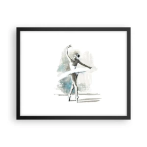 Poster in black frame - Enchanted into a Swan - 50x40 cm