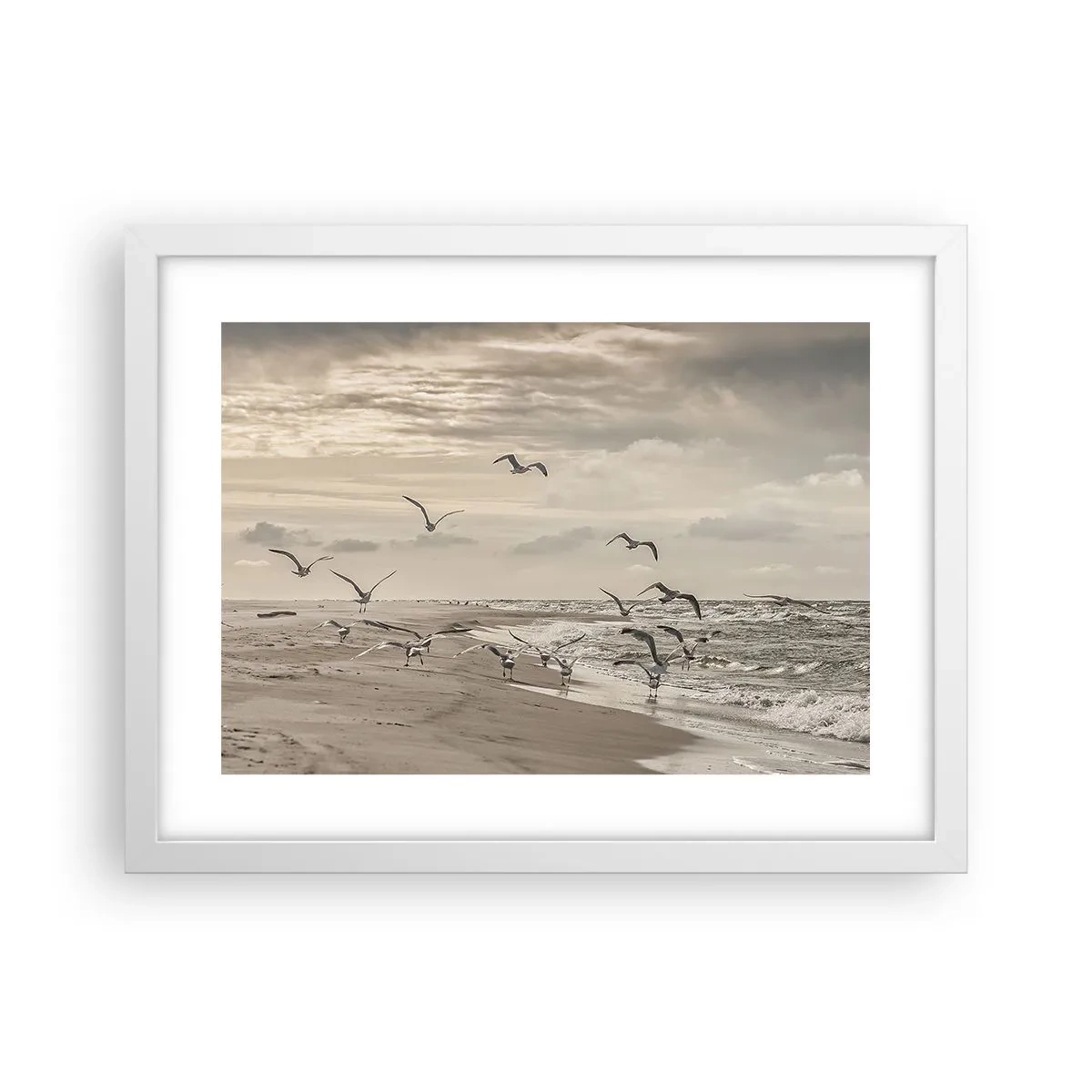 Poster in white frmae - Sound of the Sea, Singing of the Birds - 40x30 cm
