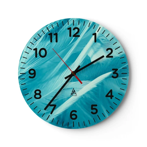 Wall clock - Clock on glass - Drowning in Feathers - 30x30 cm