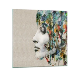 Glass picture - Emerged from Greyness - 40x40 cm