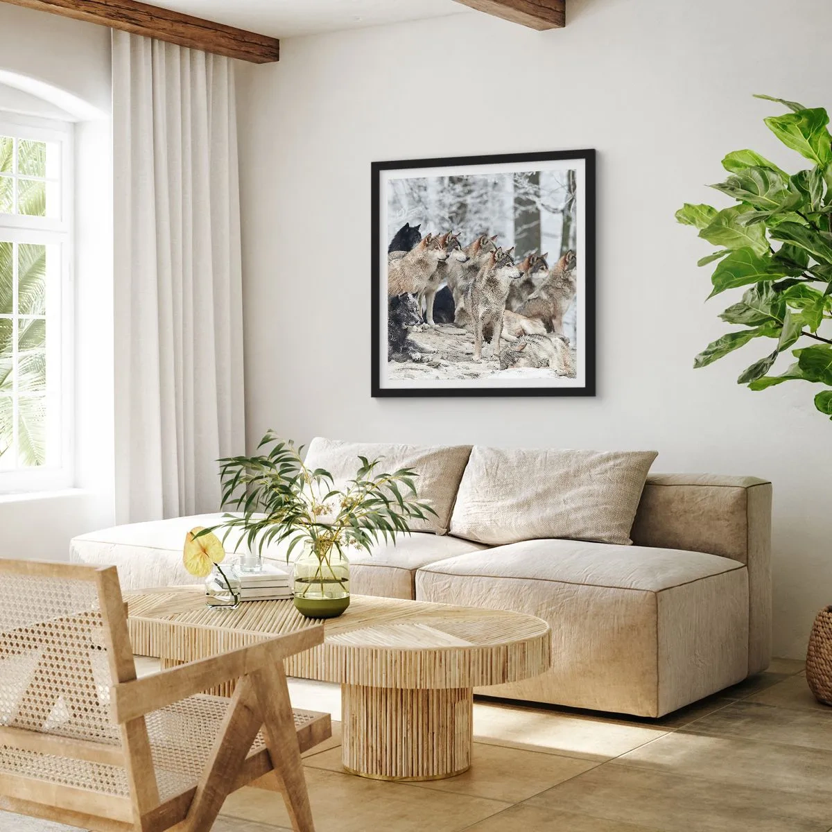 Poster in black frame - Family and Friends - 40x40 cm