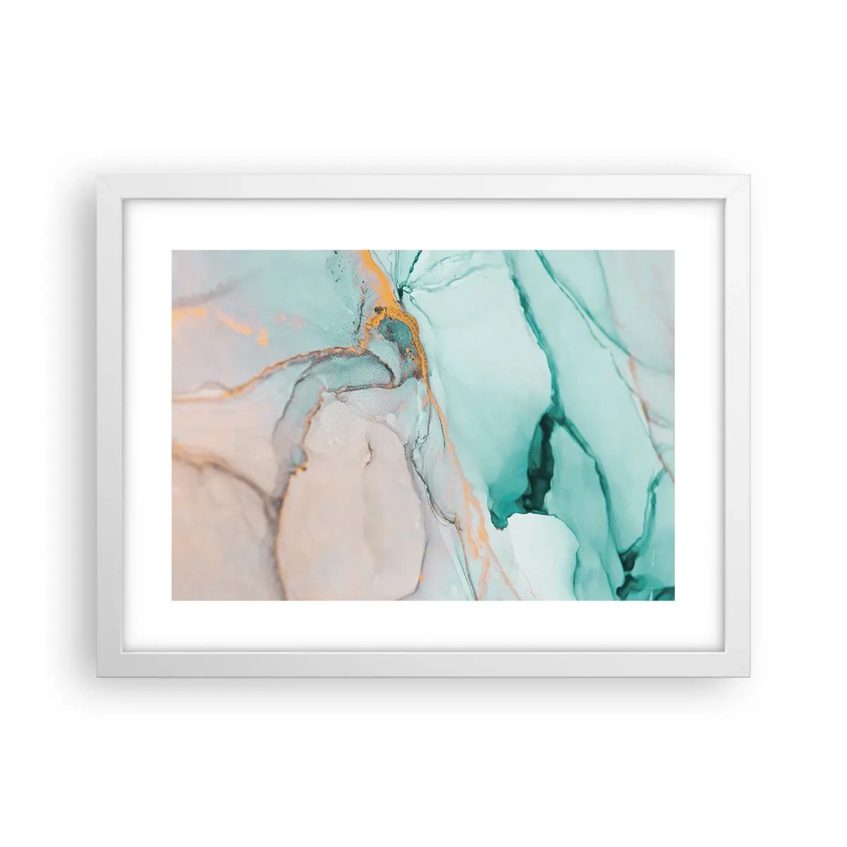 Poster in white frmae - Dance of Shapes and Colours - 40x30 cm