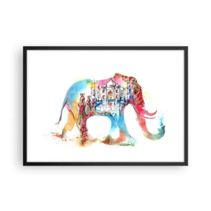 Poster in black frame - India - Atmosphere of Love - 70x50 cm