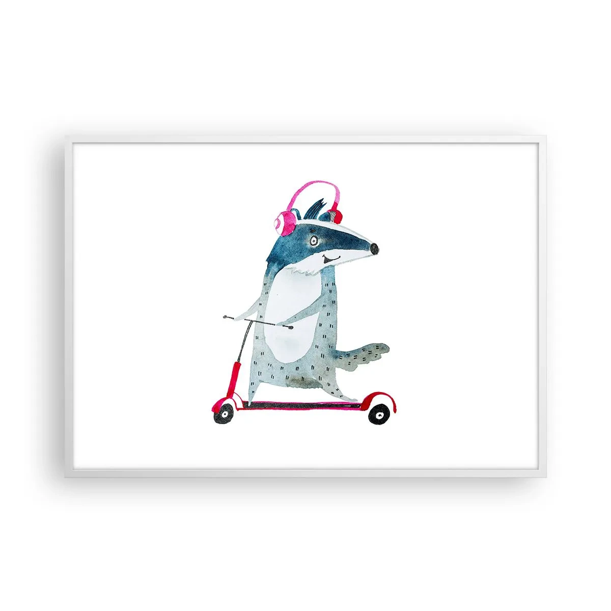 Poster in white frmae - Joys of a Badger - 100x70 cm