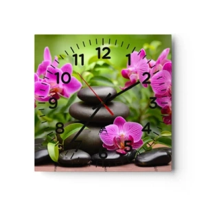Wall clock - Clock on glass - Pyramid of Peace - 30x30 cm