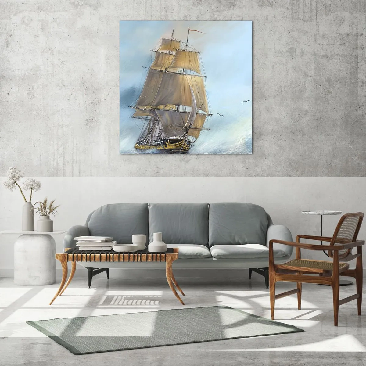 Glass picture - Gliding on the Waves - 40x40 cm