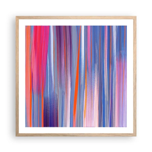 Poster in light oak frame - Like a Rainbow - 60x60 cm