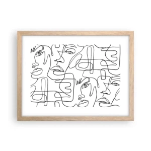 Poster in light oak frame - Tangled up in Emotions - 40x30 cm