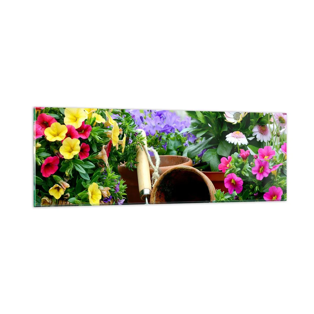 Glass picture - In the Garden - 90x30 cm