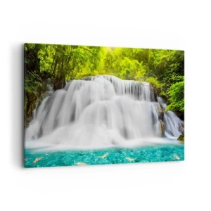 Canvas picture - Foamy Cascade from Green to Azure - 120x80 cm