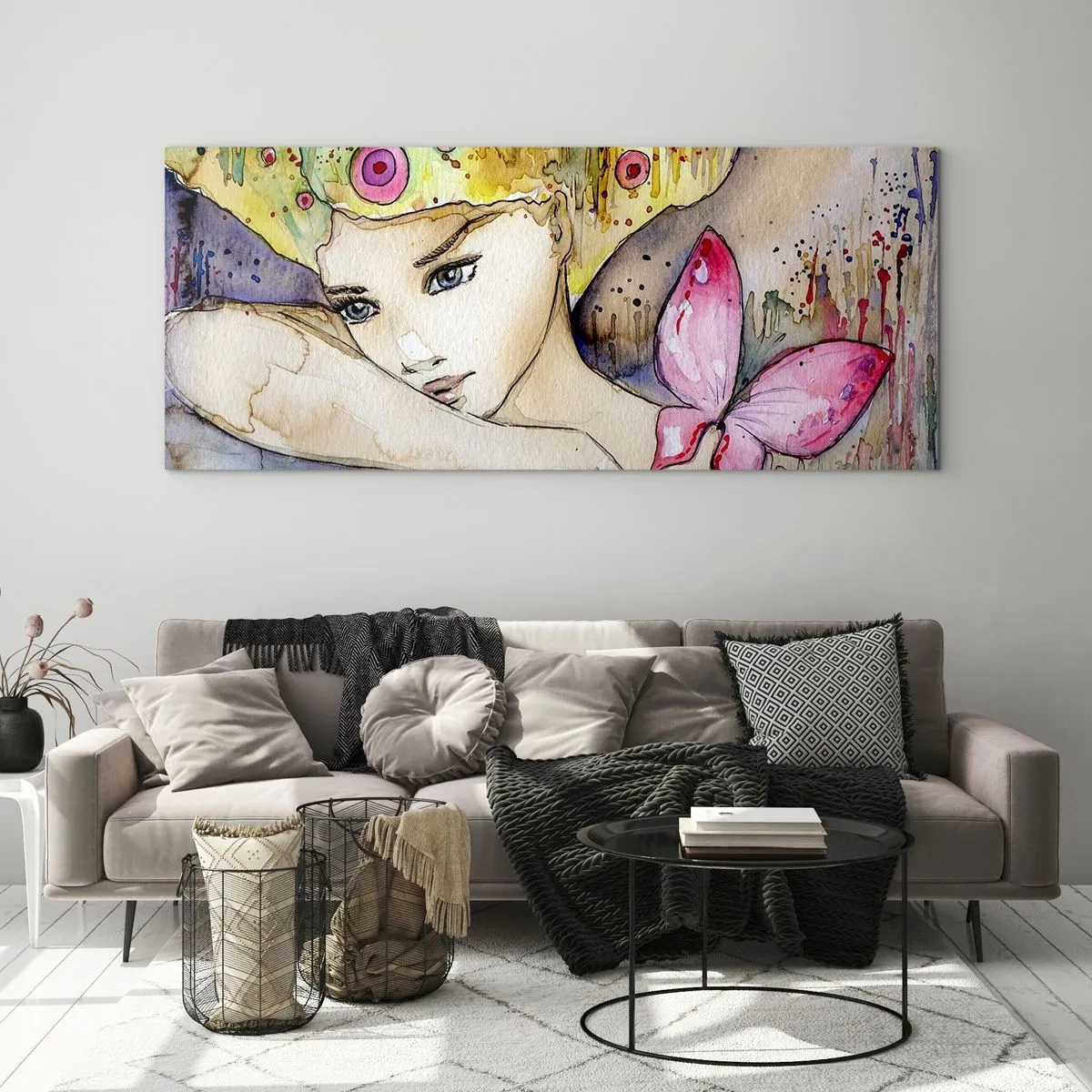 Glass picture - Butterfly Princess - 120x50 cm
