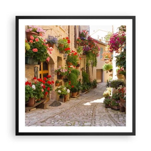 Poster in black frame - Flood of Flowers - 60x60 cm