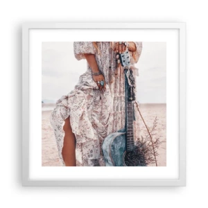 Poster in white frmae - Flower Chidlren on their Way - 40x40 cm