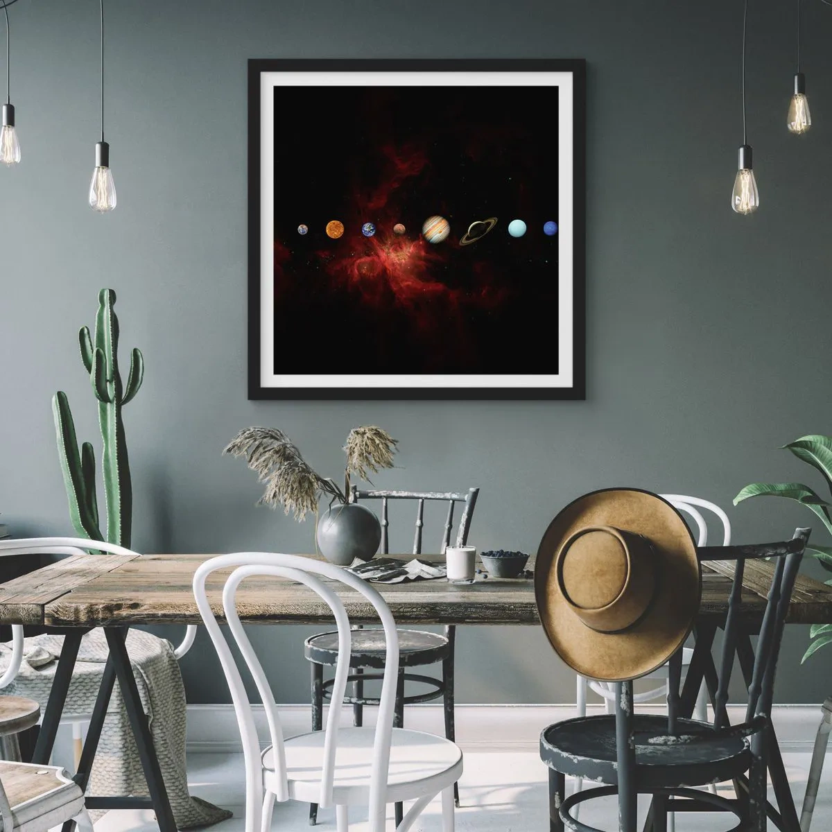 Poster in black frame - Our Neighbourhood - 30x30 cm