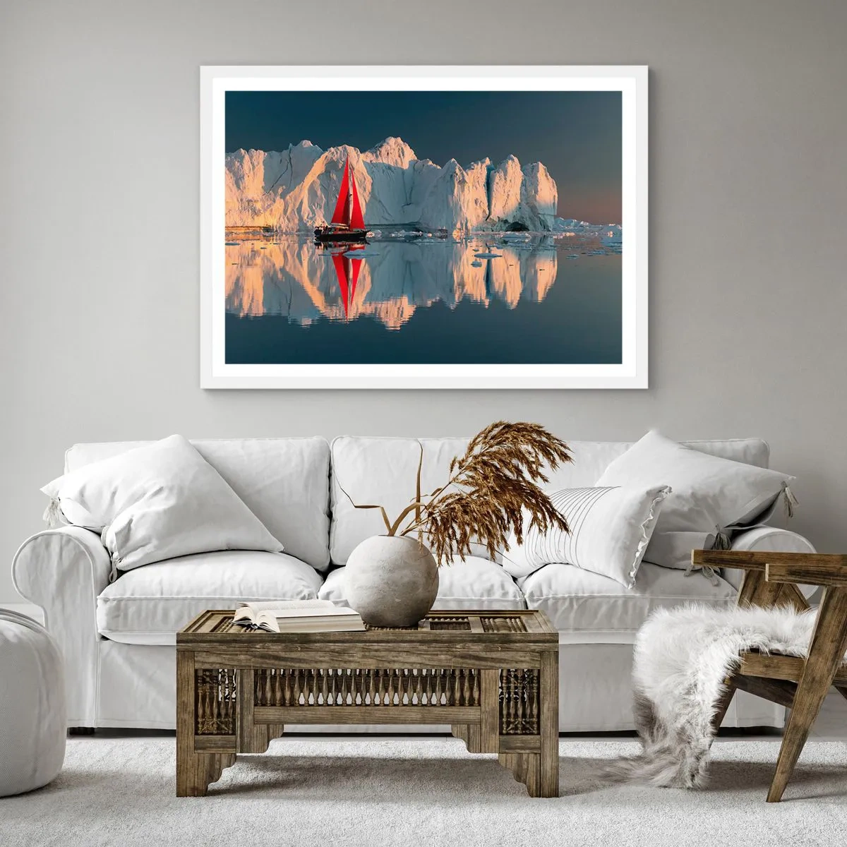Poster in white frmae - On the Edge of the World - 60x60 cm