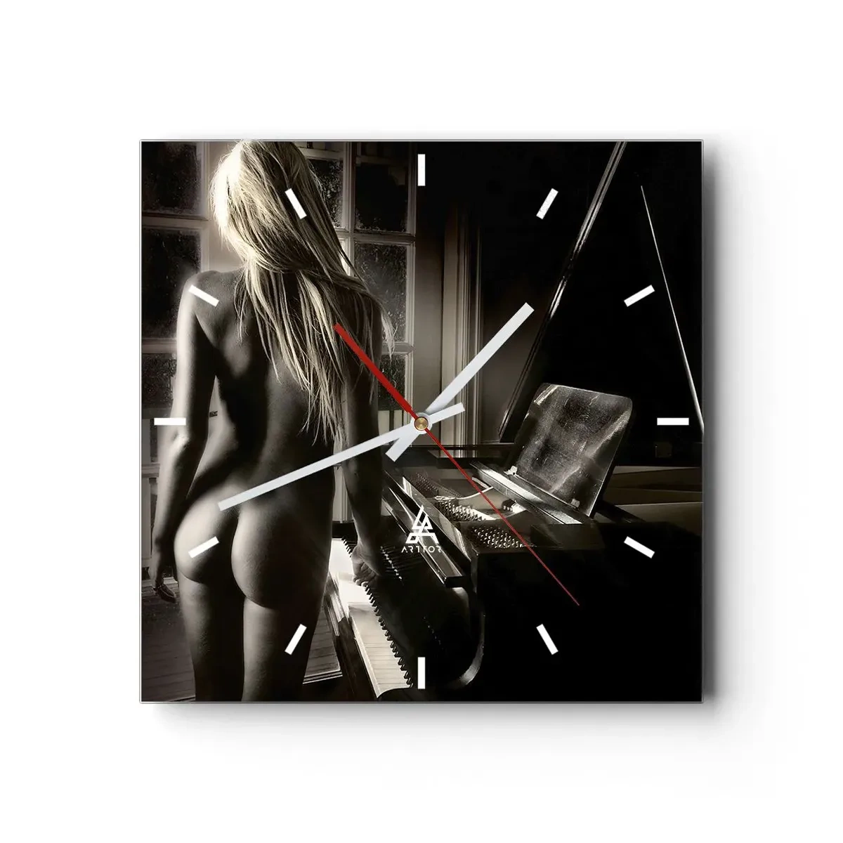 Wall clock - Clock on glass - Perfect Evening Harmony - 40x40 cm