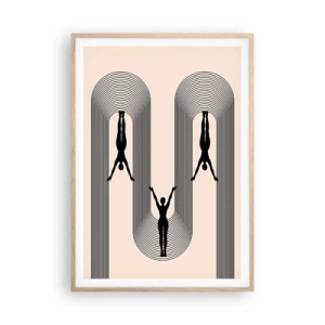 Poster in light oak frame - Upside Down - 70x100 cm