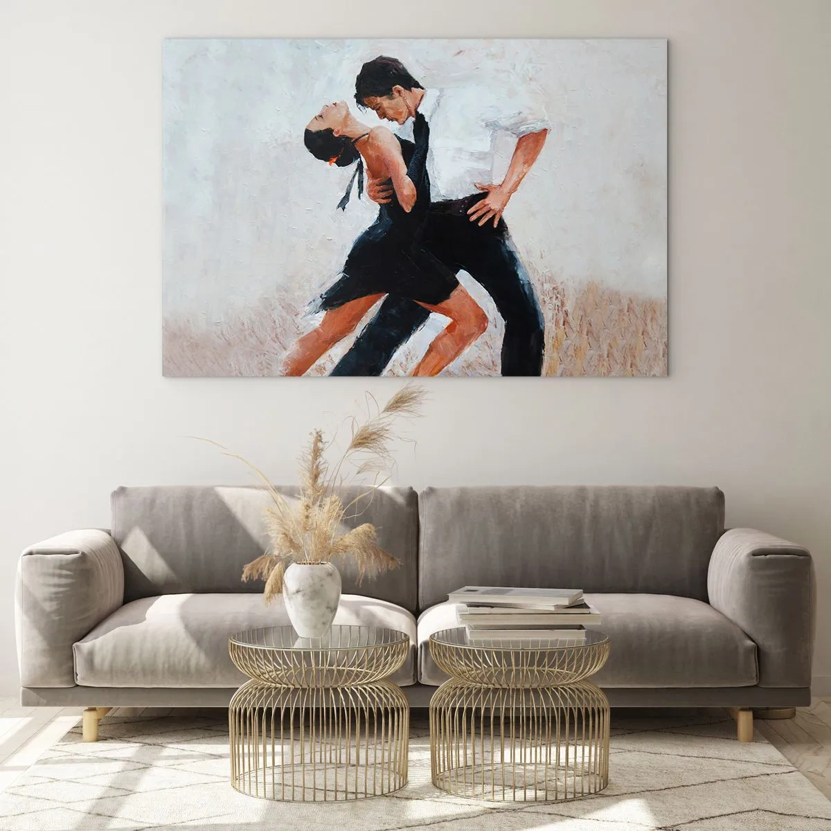 Glass picture - A couple dancing tango in a dynamic pose - 70x50cm - Tango of My Dreams - Modern wall decoration for the living room and bedroom ARTTOR