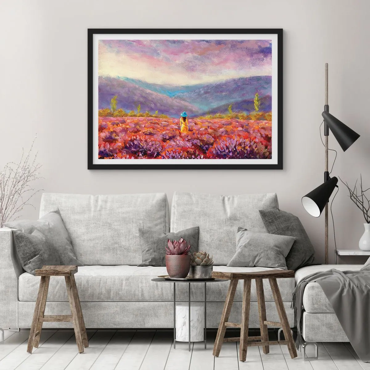 Poster in black frame - In Lavendar World - 100x70 cm
