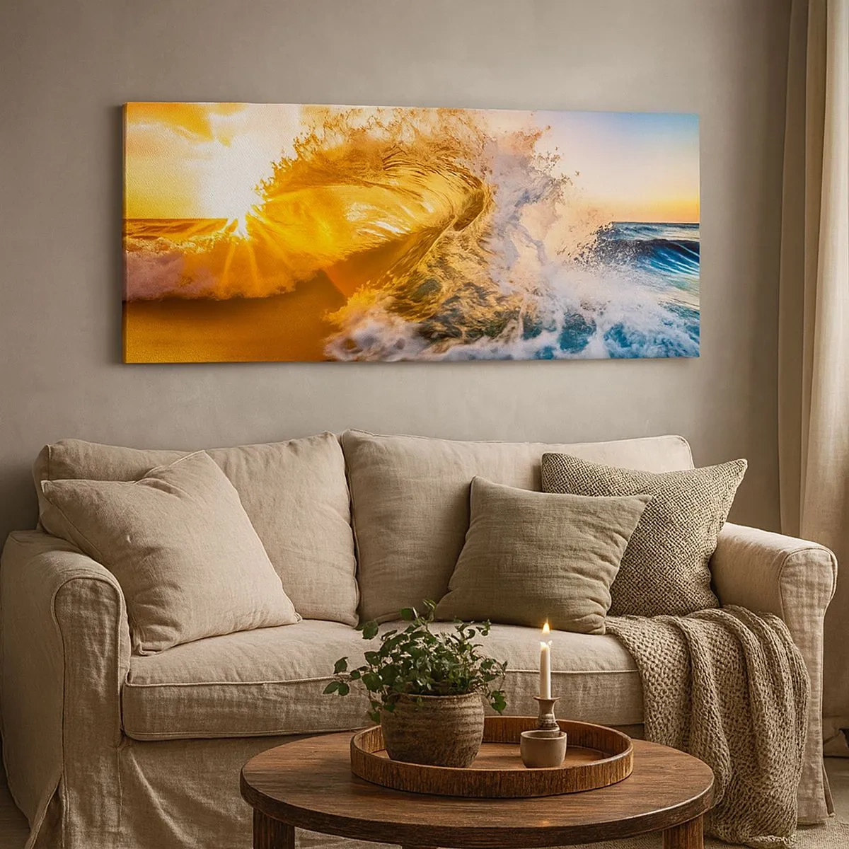 Canvas picture - Playing with Sand - 100x40 cm