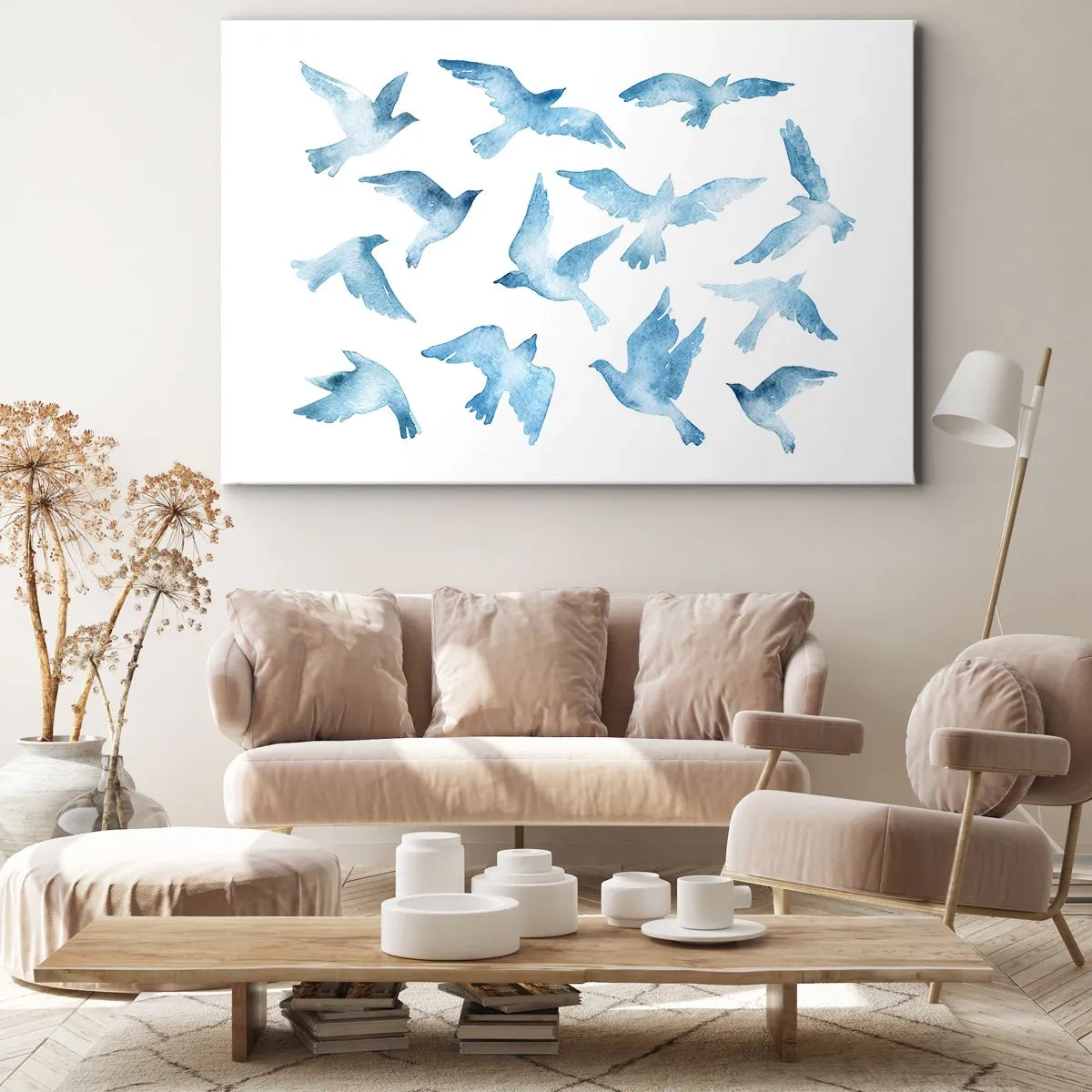Canvas picture - Blue Birds - 100x70 cm