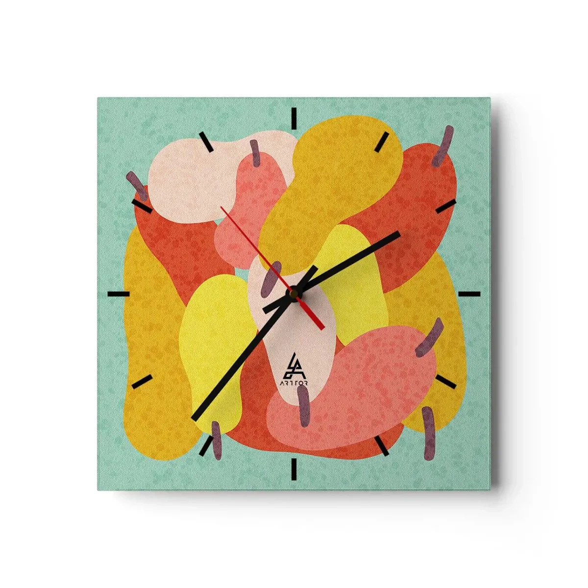Wall clock - Clock on glass - Try Summer Sun - 40x40 cm