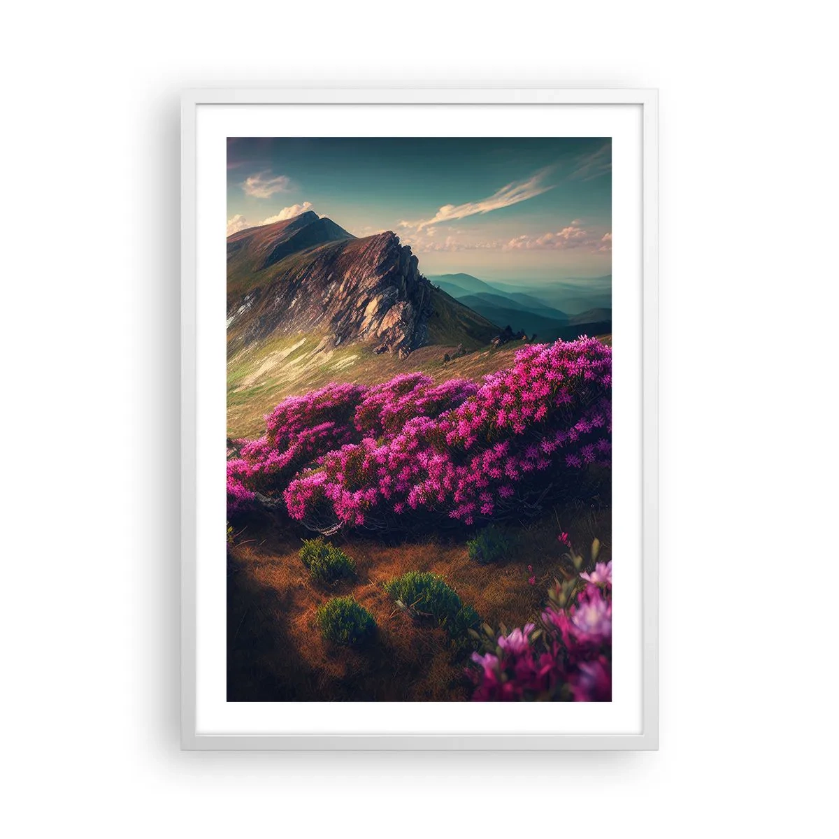 Poster in white frmae - Summer in the Mountains - 50x70 cm