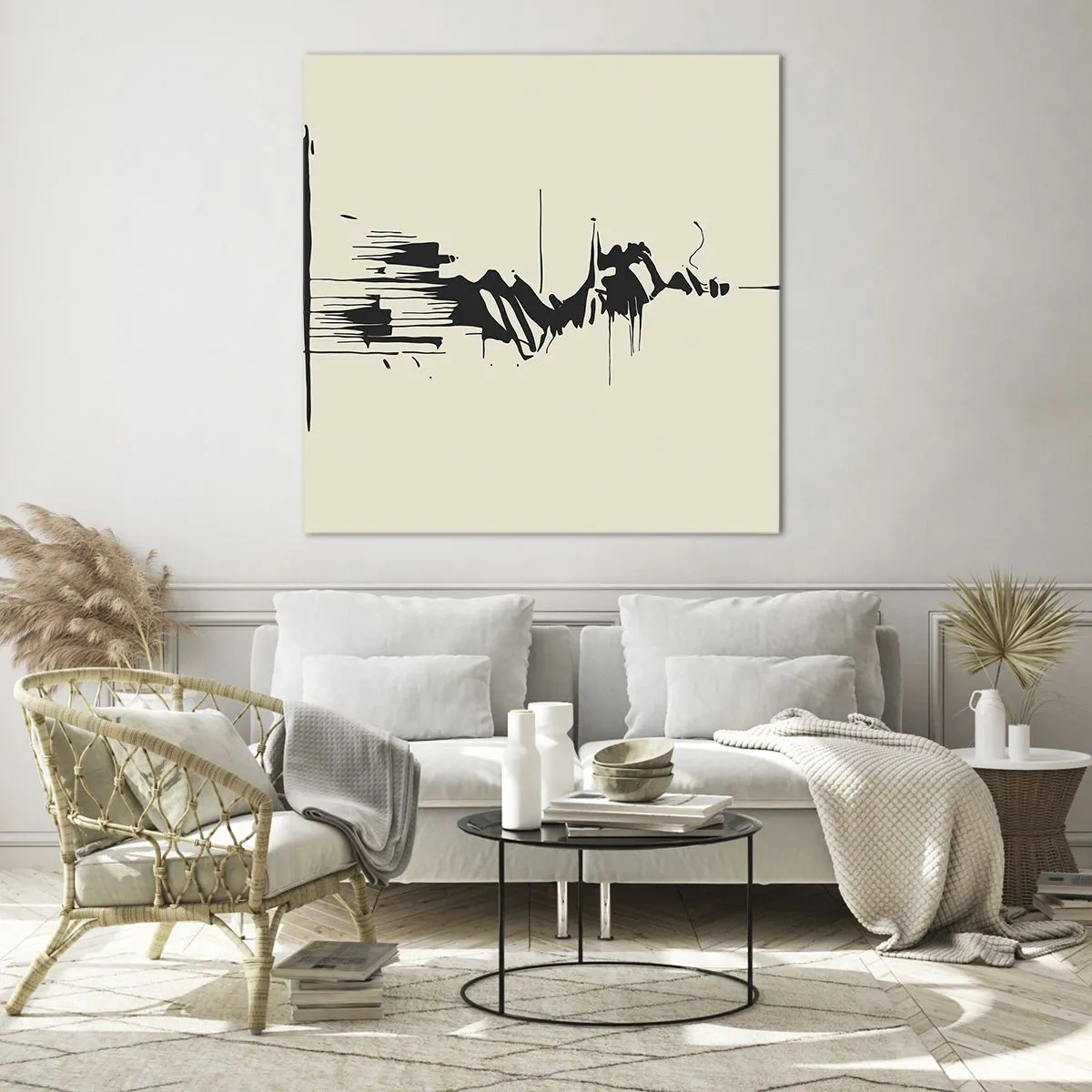 Glass picture - Hasty Abstract - 70x70 cm