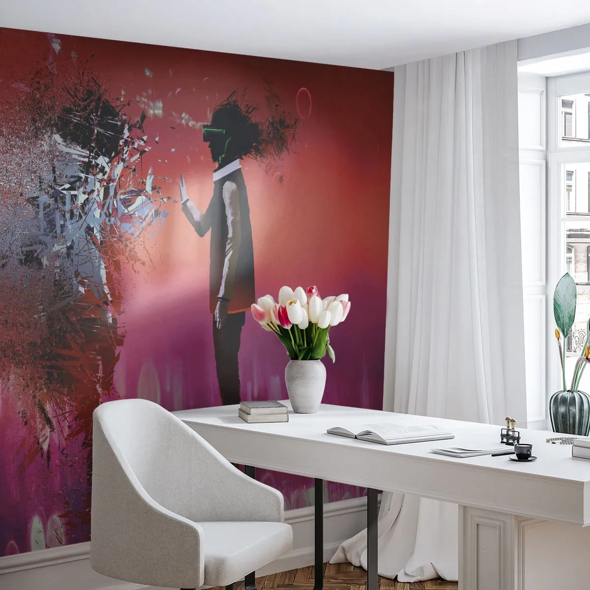 Self-Adhesive Photo Wallpaper Deluxe Sticker - Can You Look Inside You? - Abstraction, Piece, People - 100x70 cm