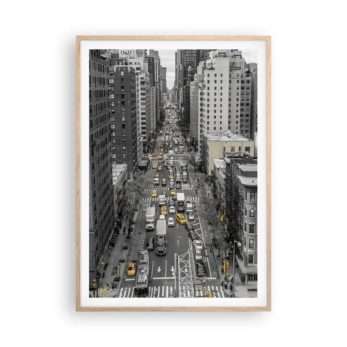 Poster in light oak frame - New York Life - 70x100 cm