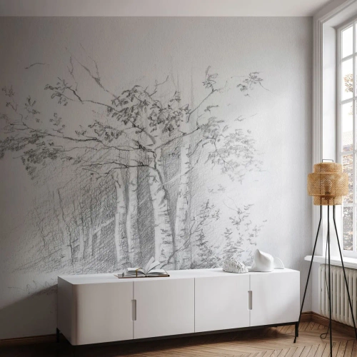 Photo Wallpaper Premium Sand - Holiday of Birch Forest - Forest, Birch, Trees - 400x280 cm