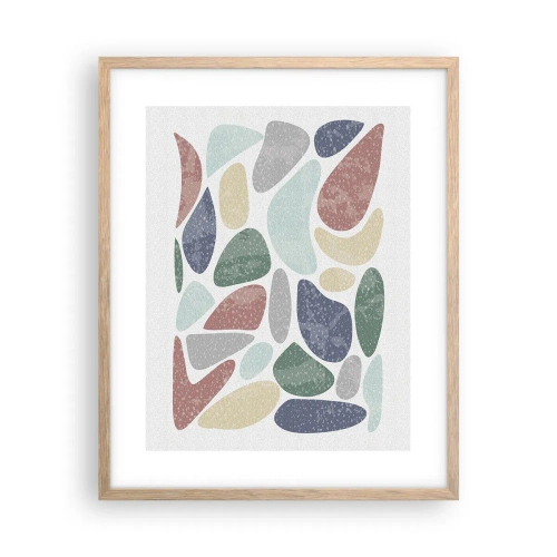 Poster in light oak frame - Mosaic of Powdered Colours - 40x50 cm