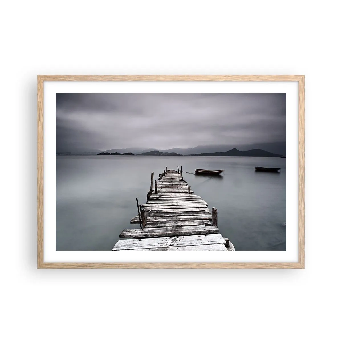 Poster in light oak frame - Tomorrow You Can Go - 70x50 cm