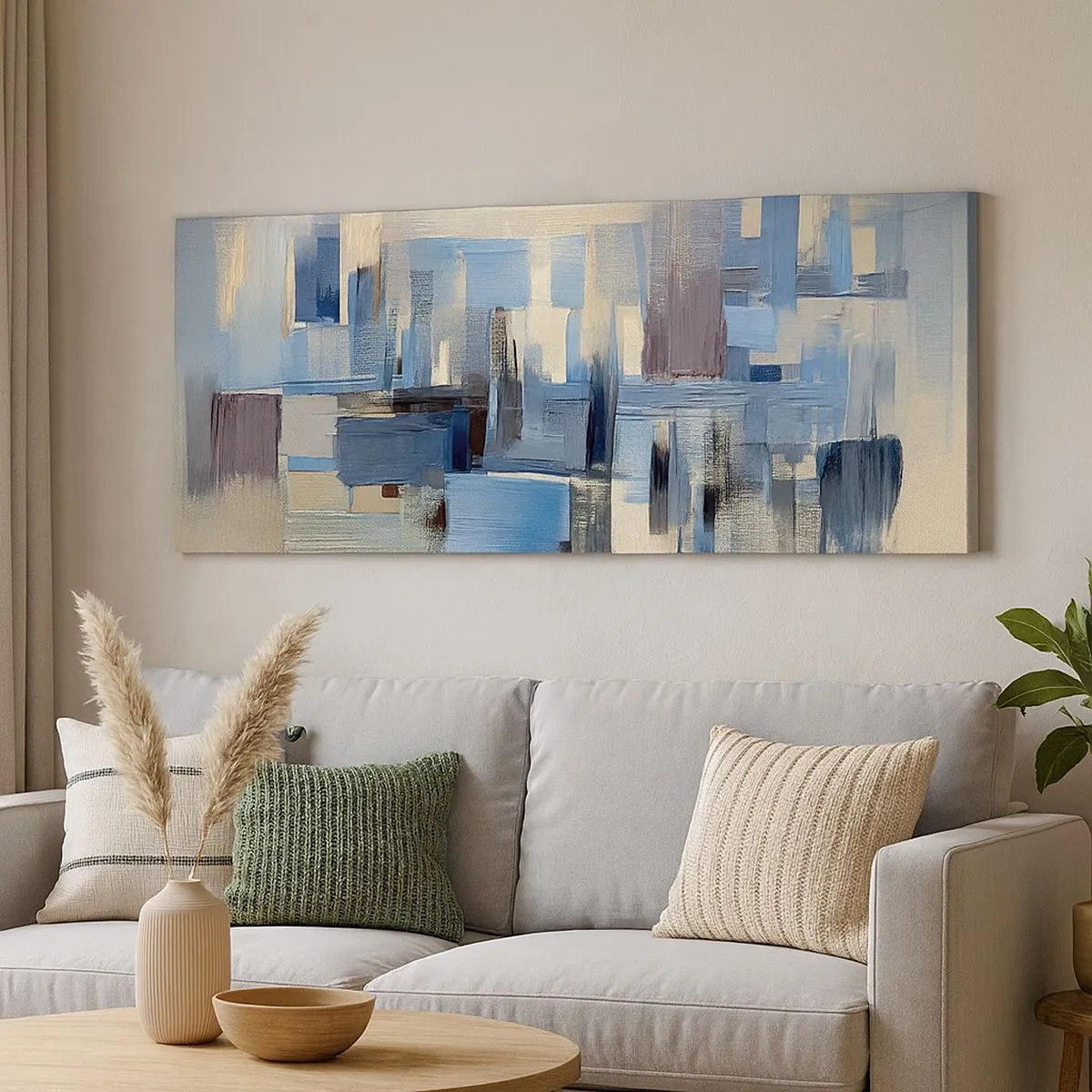 Canvas picture - Blue Construction - 100x40 cm