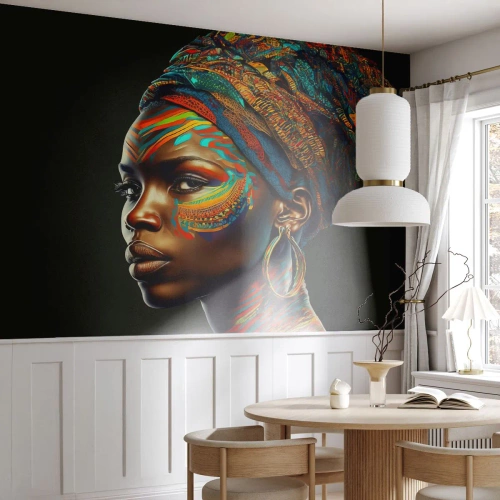 Photo Wallpaper Standard Eco - African Queen - Turban, Tribes, African American - 200x140 cm