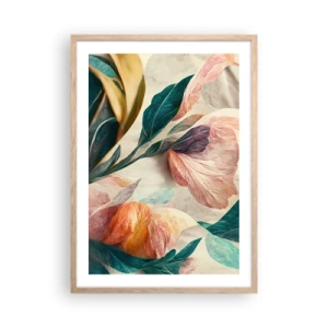 Poster in light oak frame - Flowers of Southern Islands - 50x70 cm