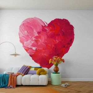 Self-Adhesive Photo Wallpaper Deluxe Sticker - All You Need Is Love - Abstraction, Red Heart, Symbol of Love - 150x105 cm
